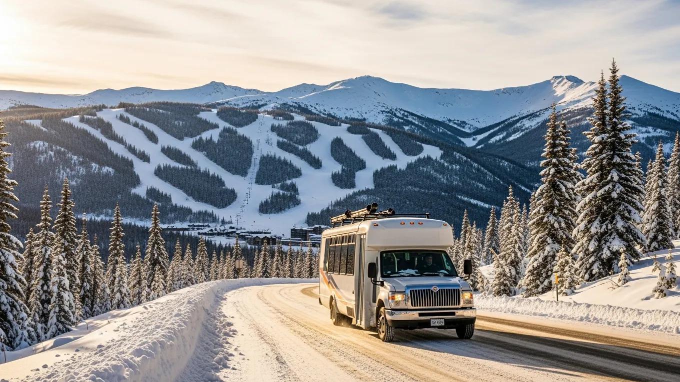 How far is Sun Peaks from Kamloops and how long does a shuttle transfer take?